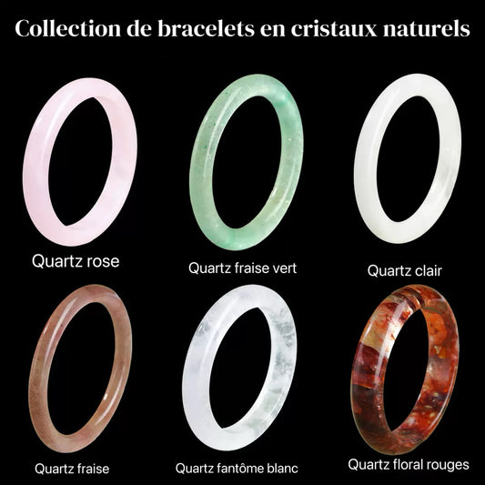 Collection de bracelets en cristaux naturels