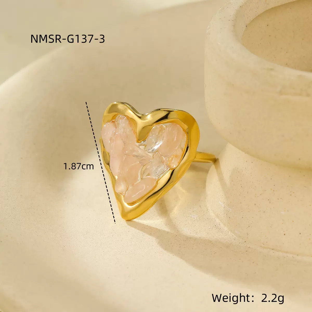 Crystal Heart Rings