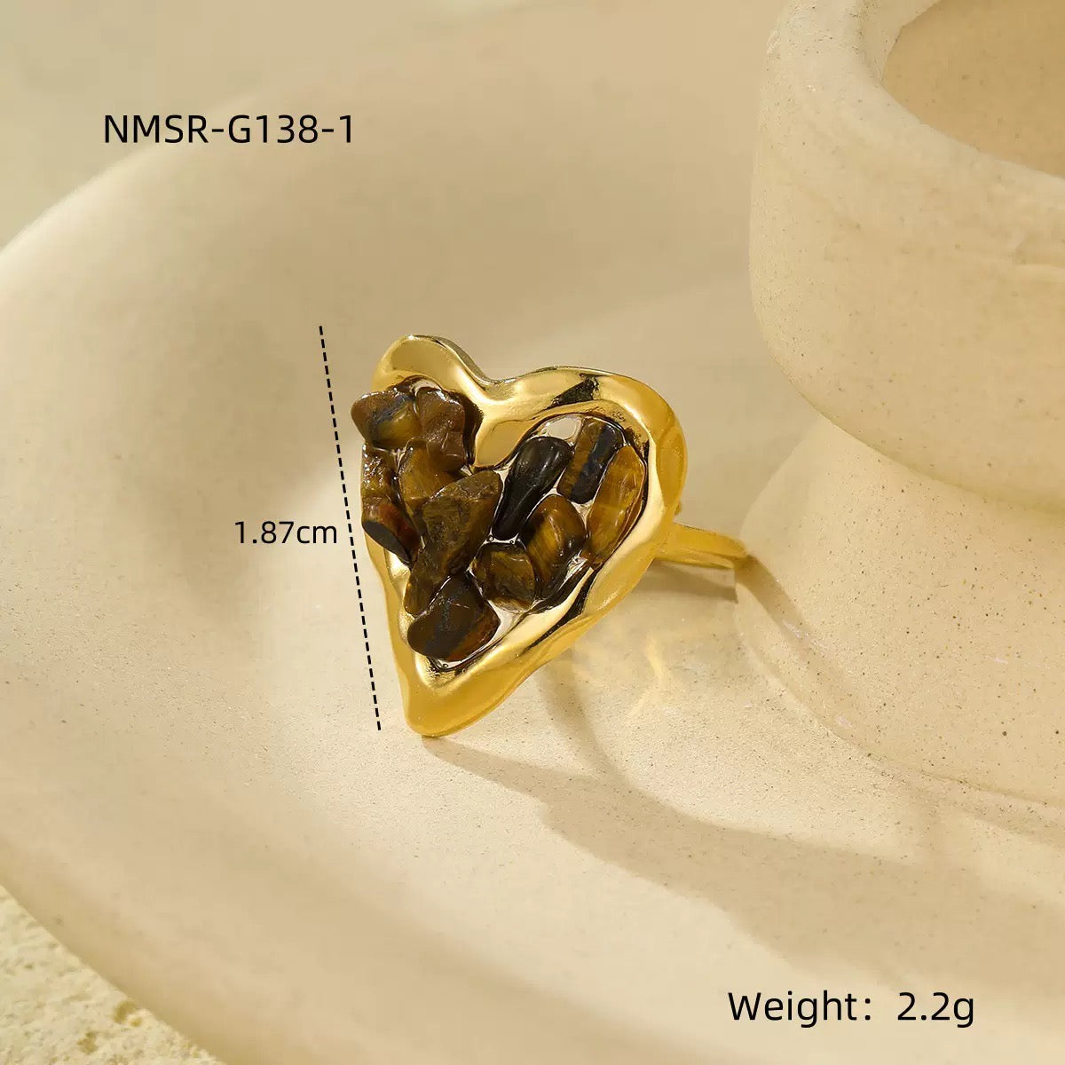 Crystal Heart Rings